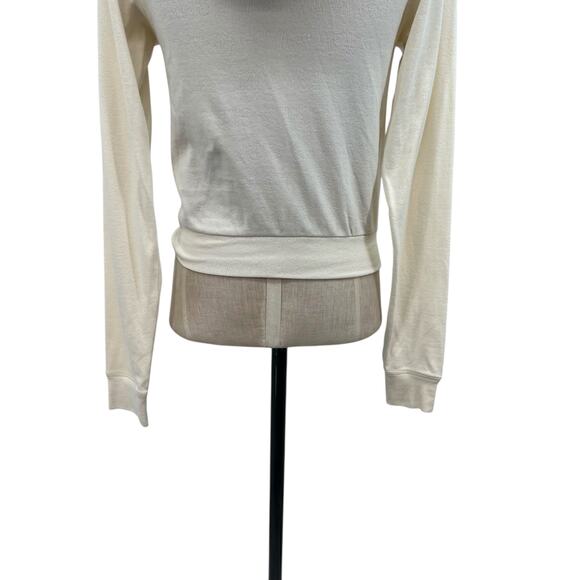 Skims Logo Pointelle Zip Up Hoodie Ivory Cream Size Small - Picture 12 of 14